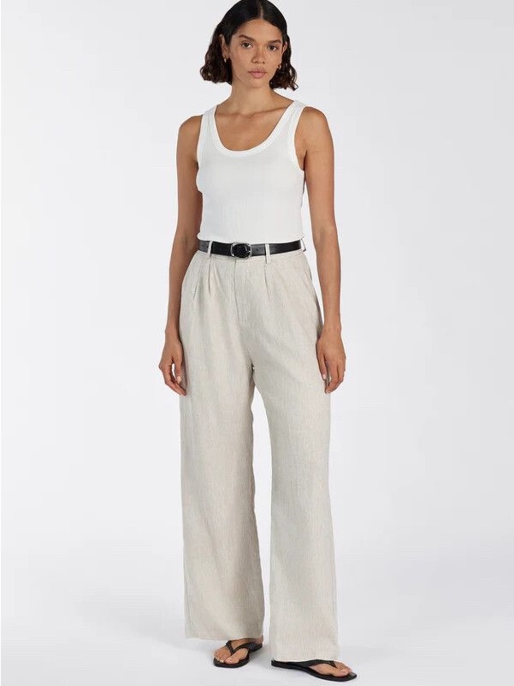 DISSH “Norah” wide-leg linen pants in Natural